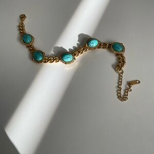 Gold and Turquoise Bracelet